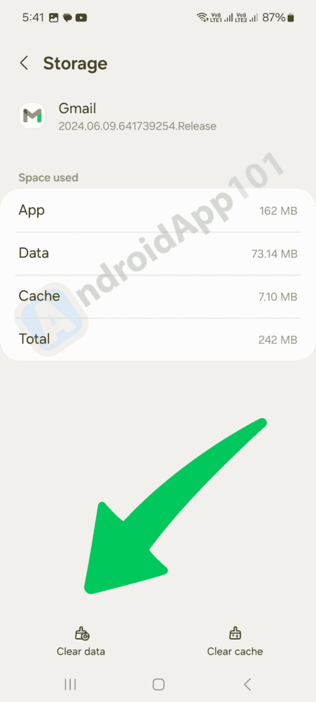 Clear Email App Data