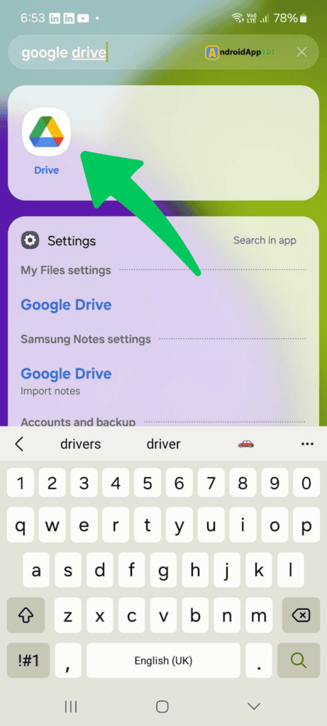 open the Google Drive app