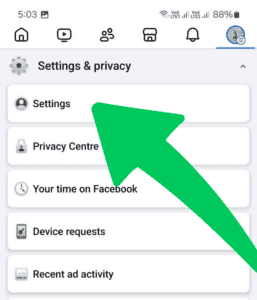 Settings and Privacy - Turn Off Facebook Sounds