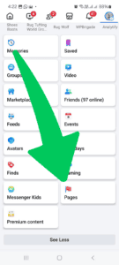 CLick on the Pages - How to Delete a Facebook Page on Android