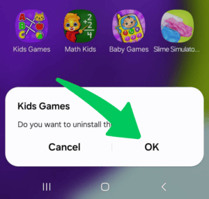 Click OK to Confirm Uninstall - How to Uninstall and Delete Apps on Android