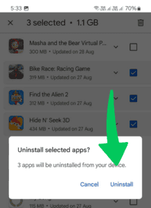 Click to uninstall selected app - How to Uninstall and Delete Apps on Android