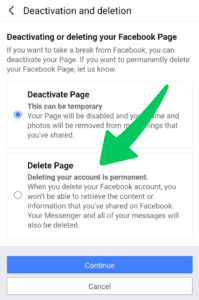 Deactivate or Delete Facebook Page - How to Delete a Facebook Page on Android