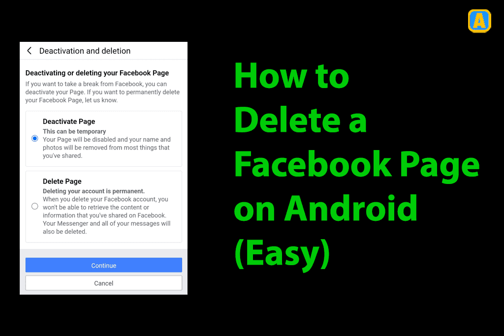 How to Delete a Facebook Page on Android